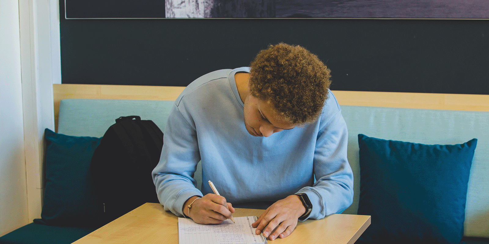 pabo student maakt toets