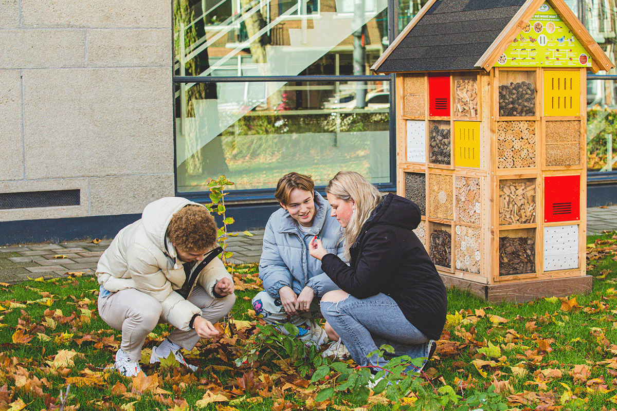 pabo studenten in het buitenlab van Thomas More Hogeschool